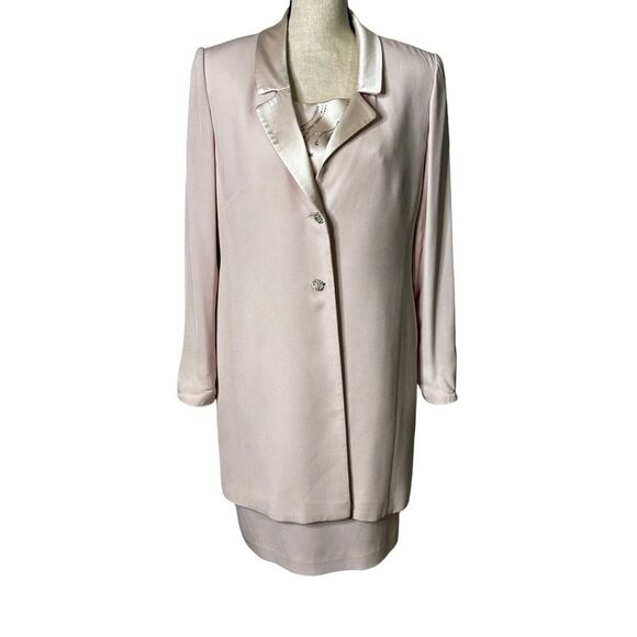 Sunny Choi SAKS Dress Size 16‎ Pale pink Event Jacket Tank Dress Embellished - Picture 1 of 16
